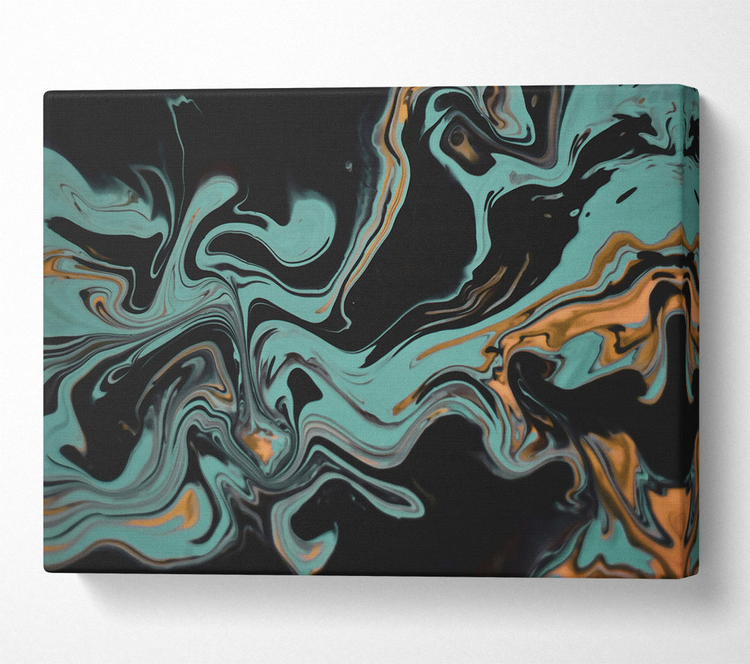 A Canvas Print of Teal Swirling Dreams Canvas Art