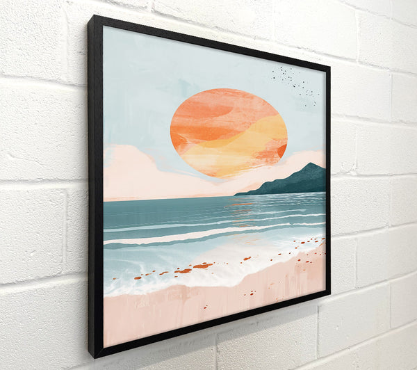 Sunset Over Peach Sand