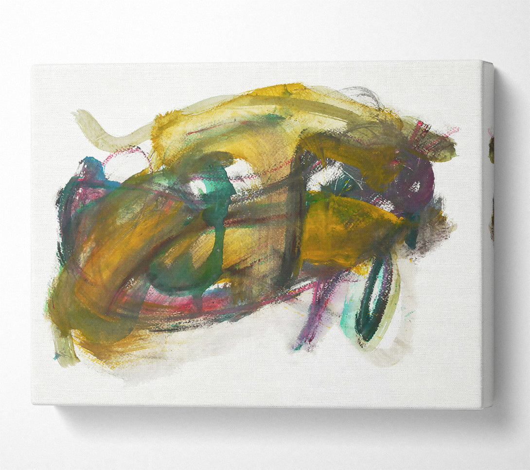  A Canvas Print of Golden Abstract Swirl Canvas Art
