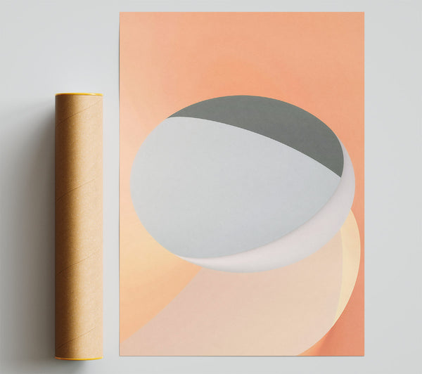 Peachy Grey Curve Poster