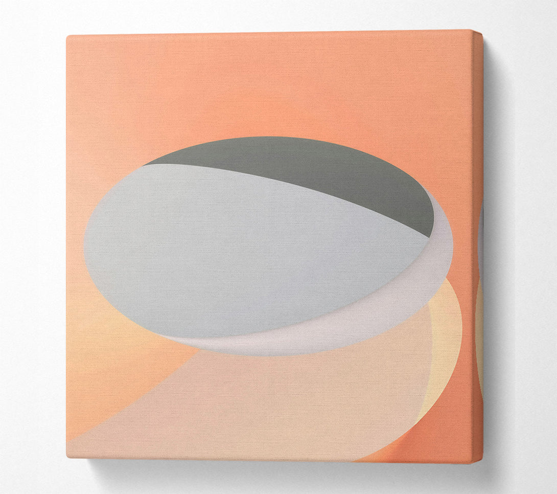  A Canvas Print of Peachy Grey Curve Canvas Print