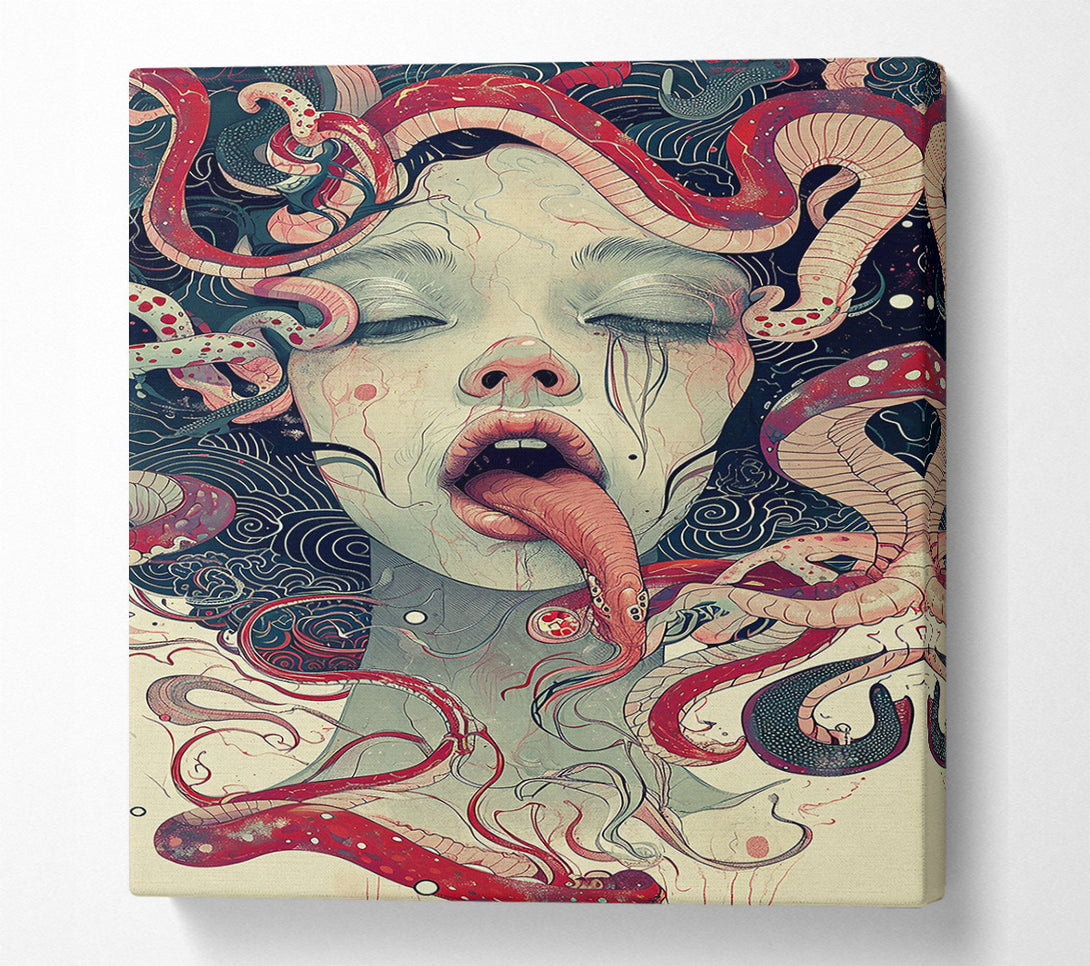  A Canvas Print of Crimson Siren'S Embrace Canvas Wall Art