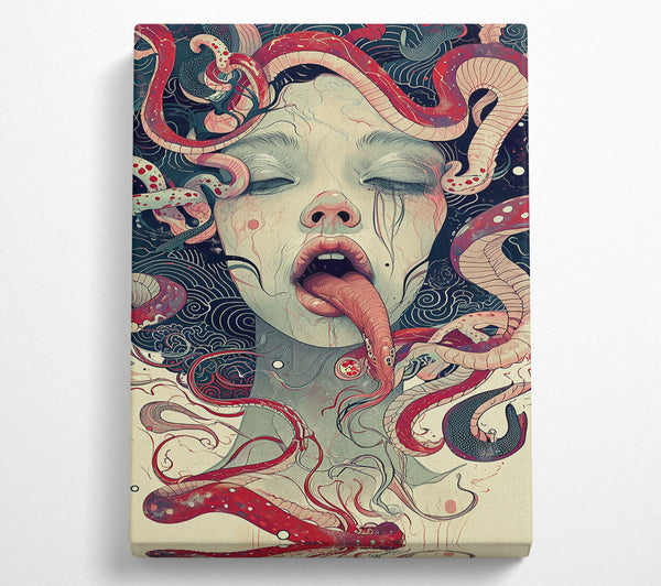  A Canvas Print of Crimson Siren'S Embrace Canvas Wall Art