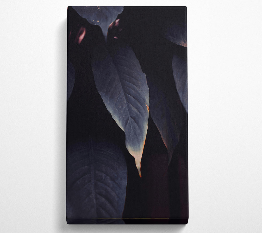  A Canvas Print of Indigo Leaf Embrace Canvas Art