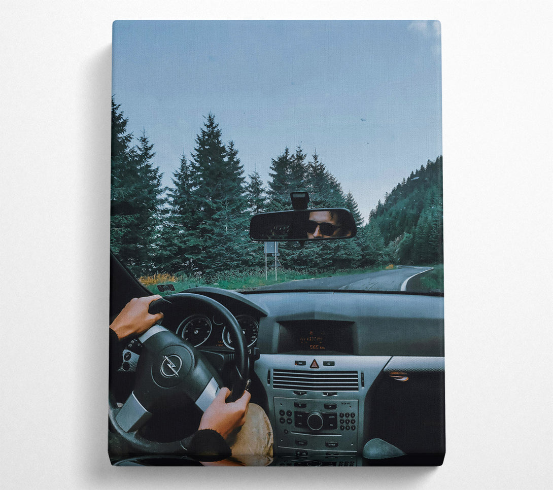  A Canvas Print of Gray Car On The Road Canvas Art