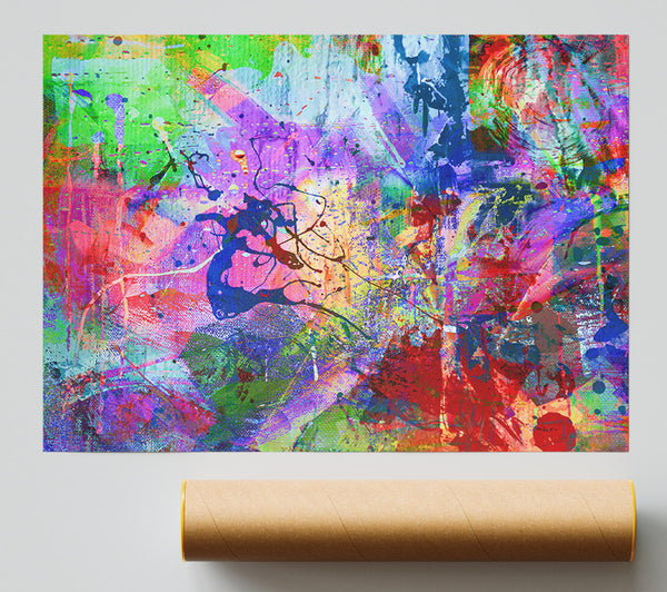 Crimson Abstract Symphony Poster
