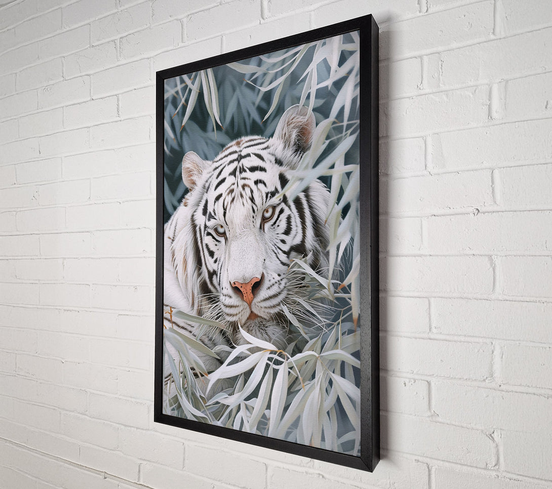  A Canvas Print of White Tiger'S Gaze Canvas Wall Art