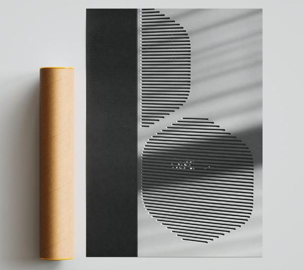 White Striped Circles Giclee Print