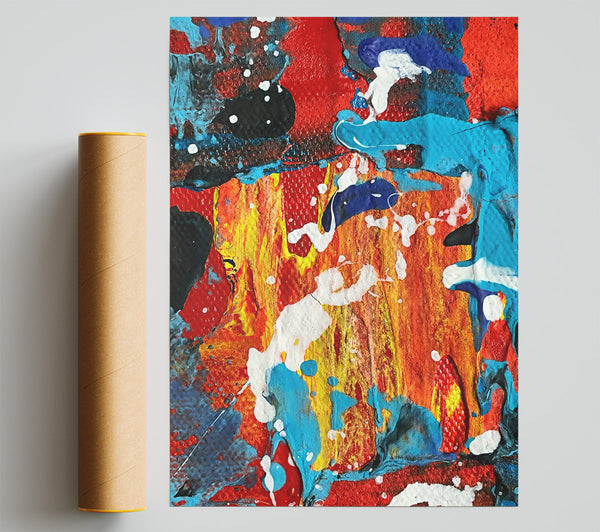 Red, Yellow, And Blue Burst Giclee Print