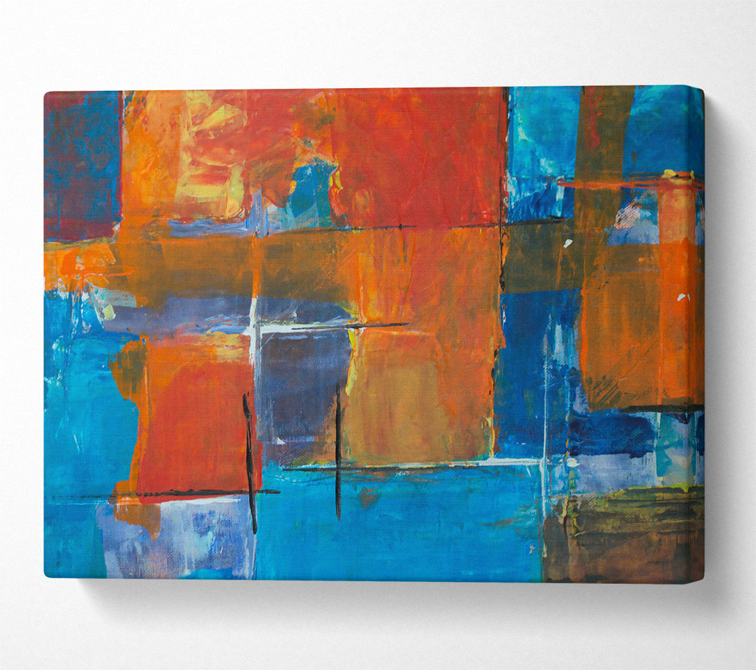  A Canvas Print of Orange And Blue Abstract Canvas Print