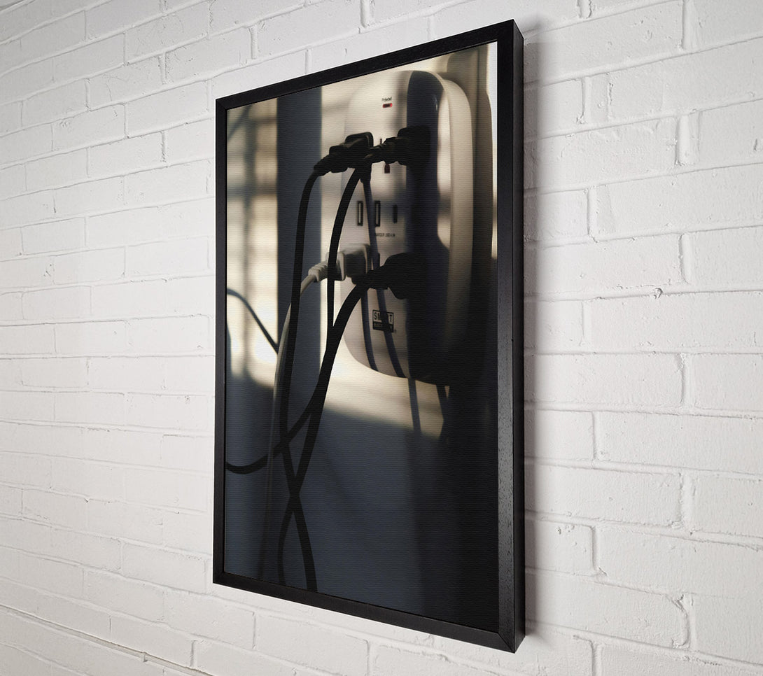  A Canvas Print of White Wall Tangled Wires Canvas Print