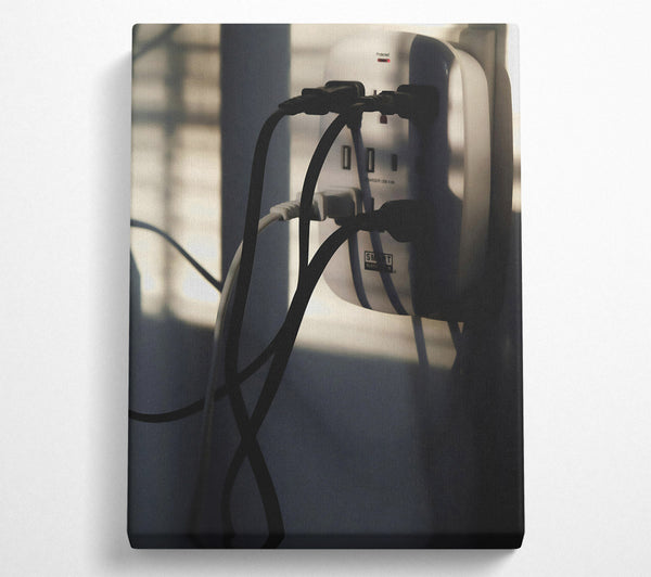  A Canvas Print of White Wall Tangled Wires Canvas Print