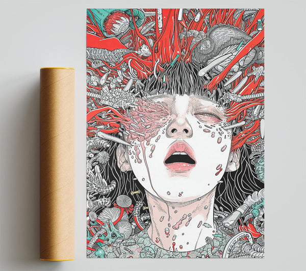 Crimson Tendrils Of Pain Print