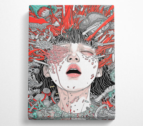  A Canvas Print of Crimson Tendrils Of Pain Canvas Print