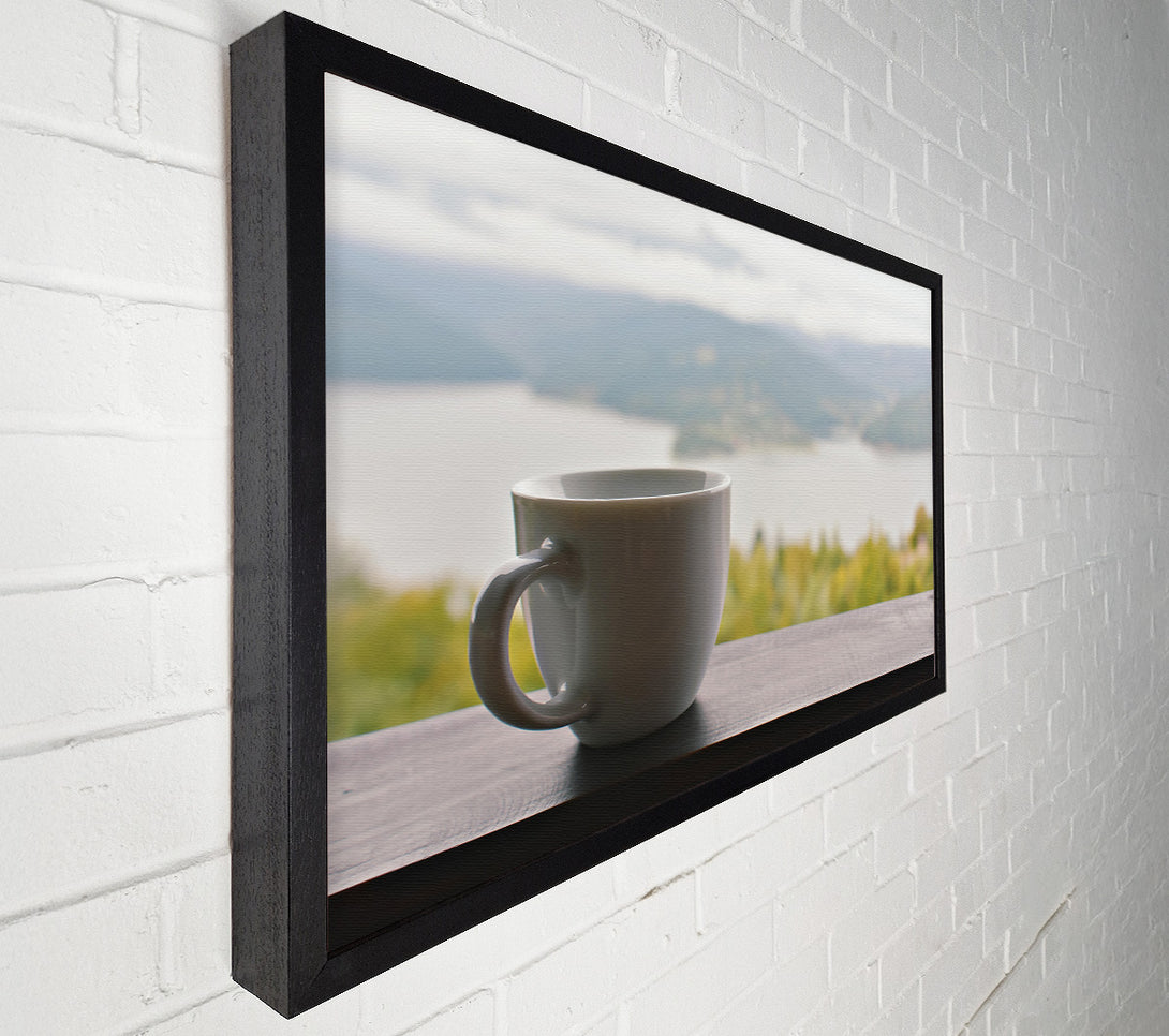  A Canvas Print of White Mug And View Canvas Wall Art