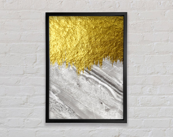 Foil Gold To Grey Framed Print