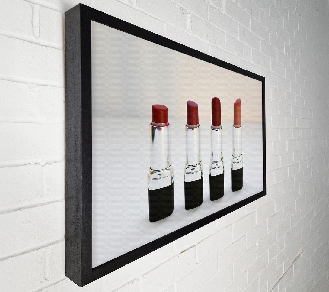  A Canvas Print of Burgundy Lipstick Lineup Canvas Print