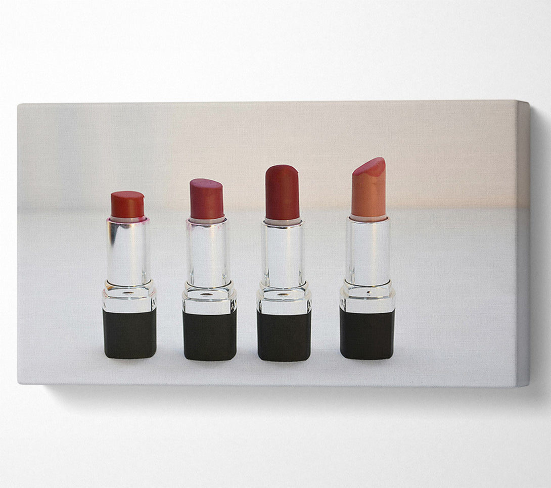  A Canvas Print of Burgundy Lipstick Lineup Canvas Print