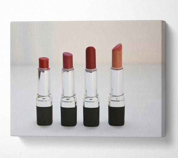  A Canvas Print of Burgundy Lipstick Lineup Canvas Print
