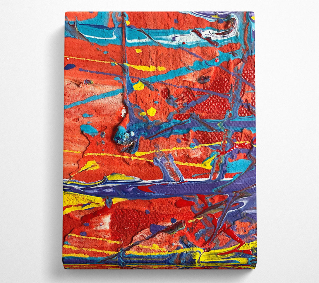  A Canvas Print of Orange Abstract Expressionism Canvas Art