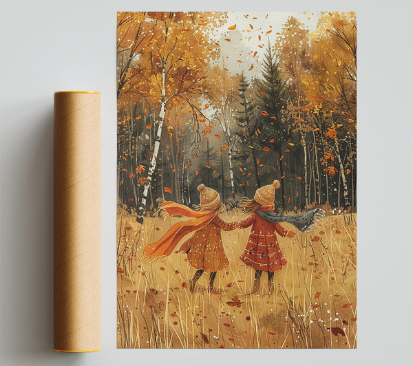 Golden Autumn Friendships Print