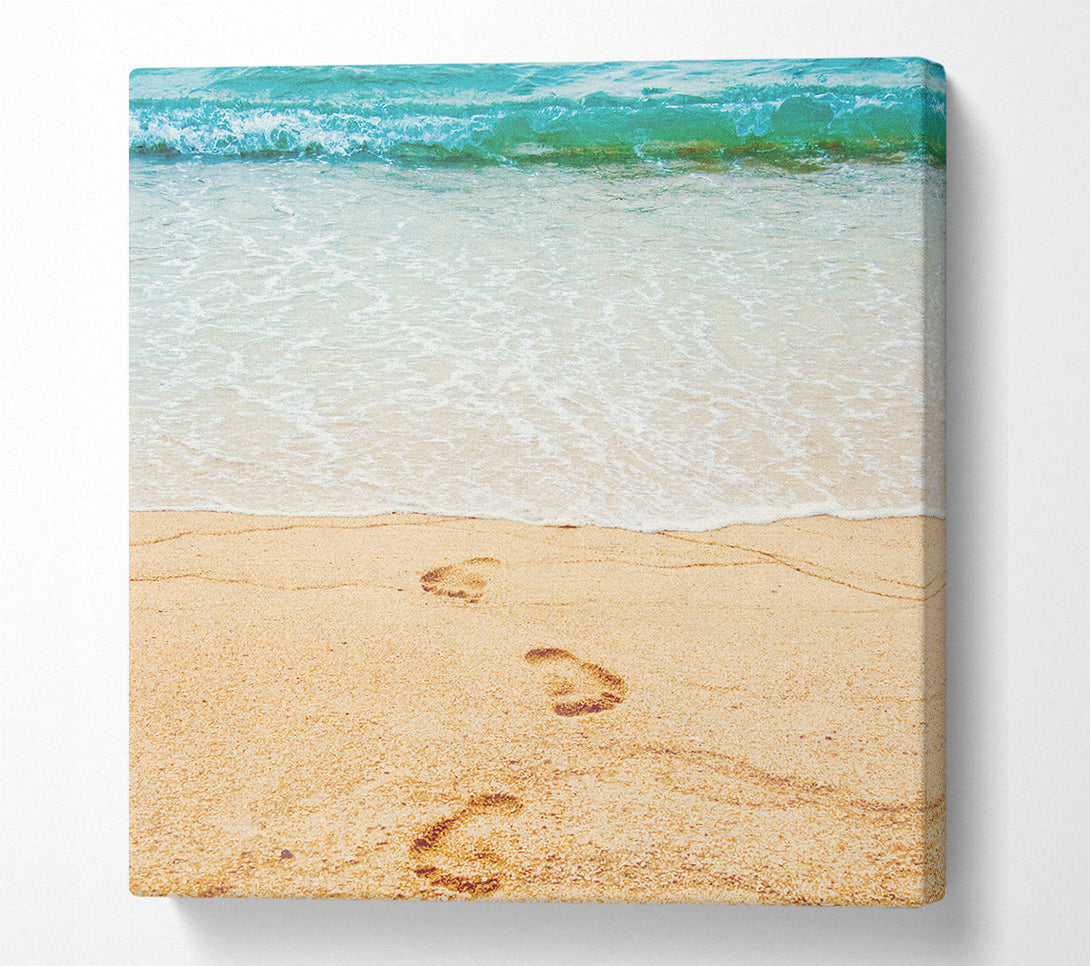  A Canvas Print of Footsteps In The Sand Canvas Art