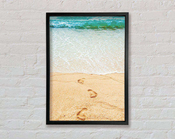 Footsteps In The Sand Framed Print