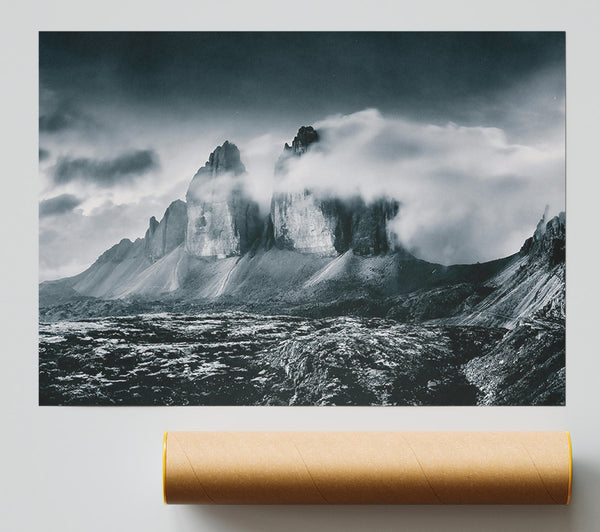 Dark Blue Peaks Giclee Print