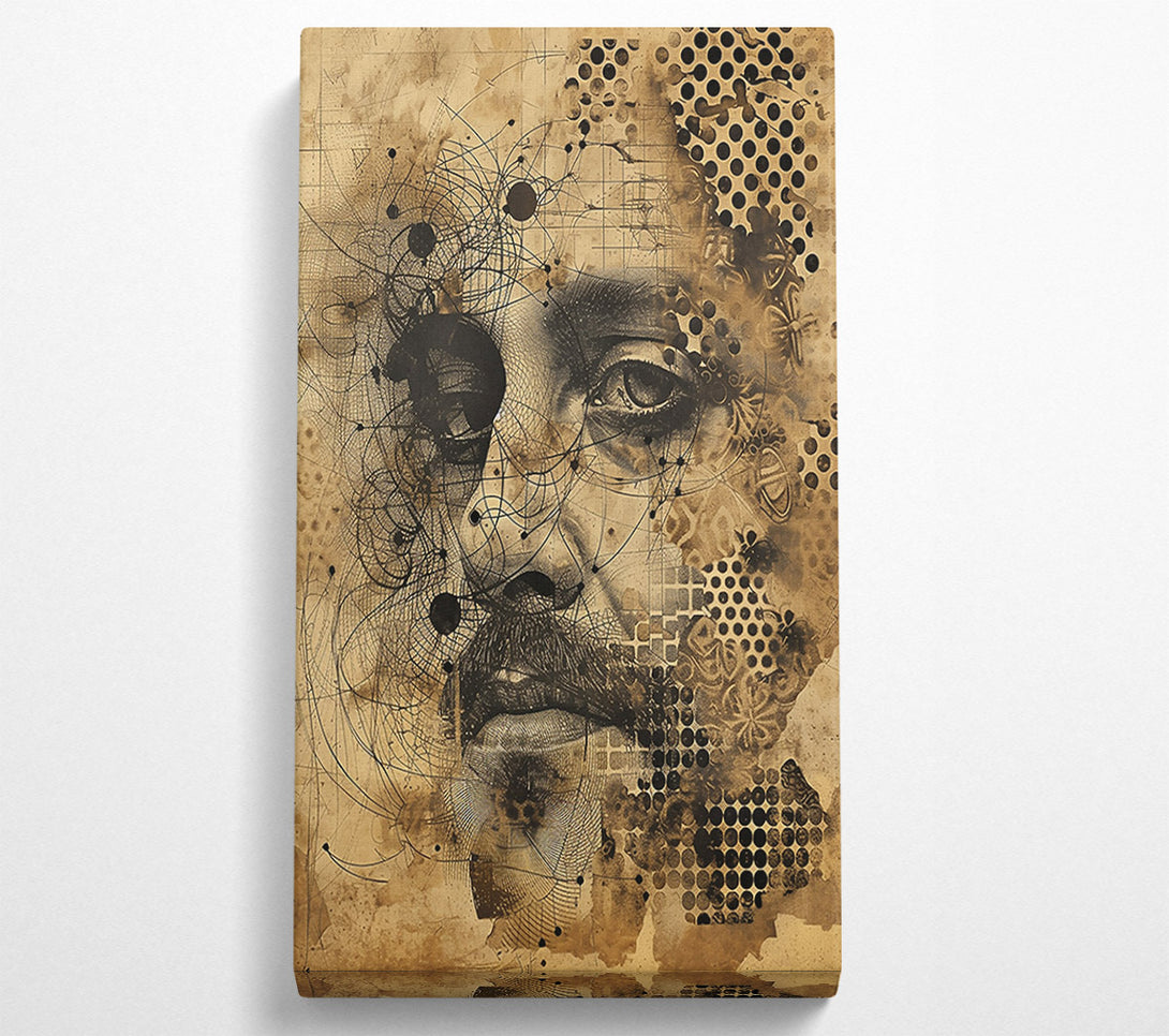  A Canvas Print of Sepia Web Of Lines Canvas Wall Art