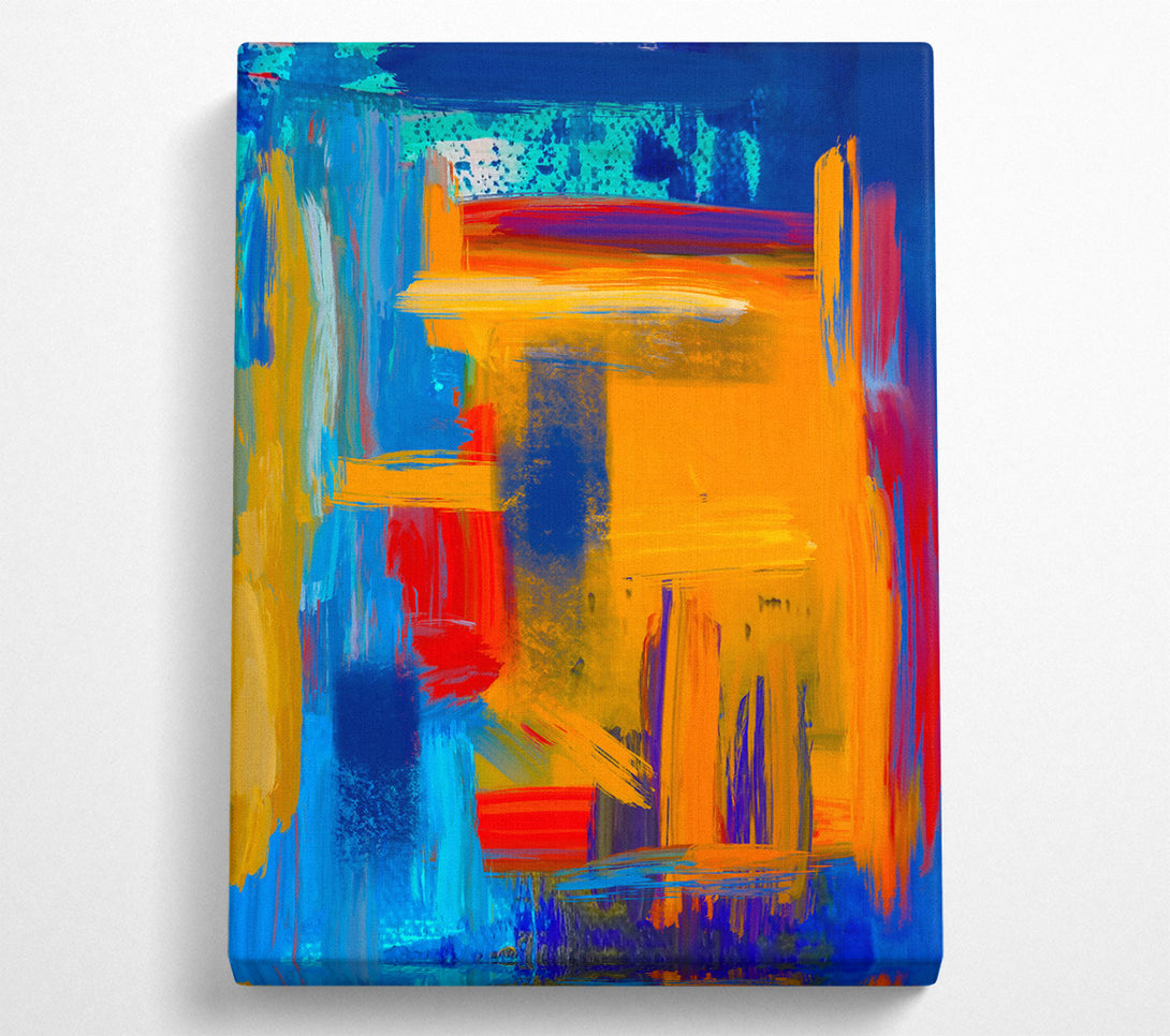  A Canvas Print of Orange Abstract Strokes Canvas Wall Art