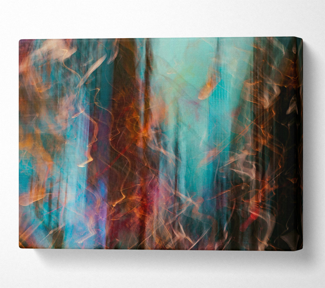  A Canvas Print of Teal Abstract Swirls Canvas Wall Art