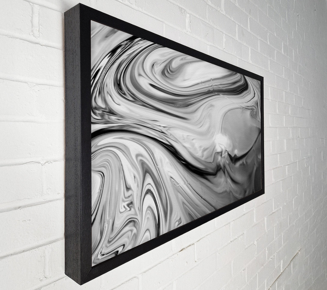  A Canvas Print of Silver Swirling Abstract Canvas Art