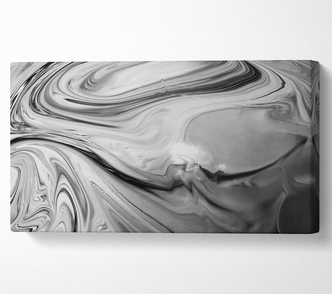 A Canvas Print of Silver Swirling Abstract Canvas Art