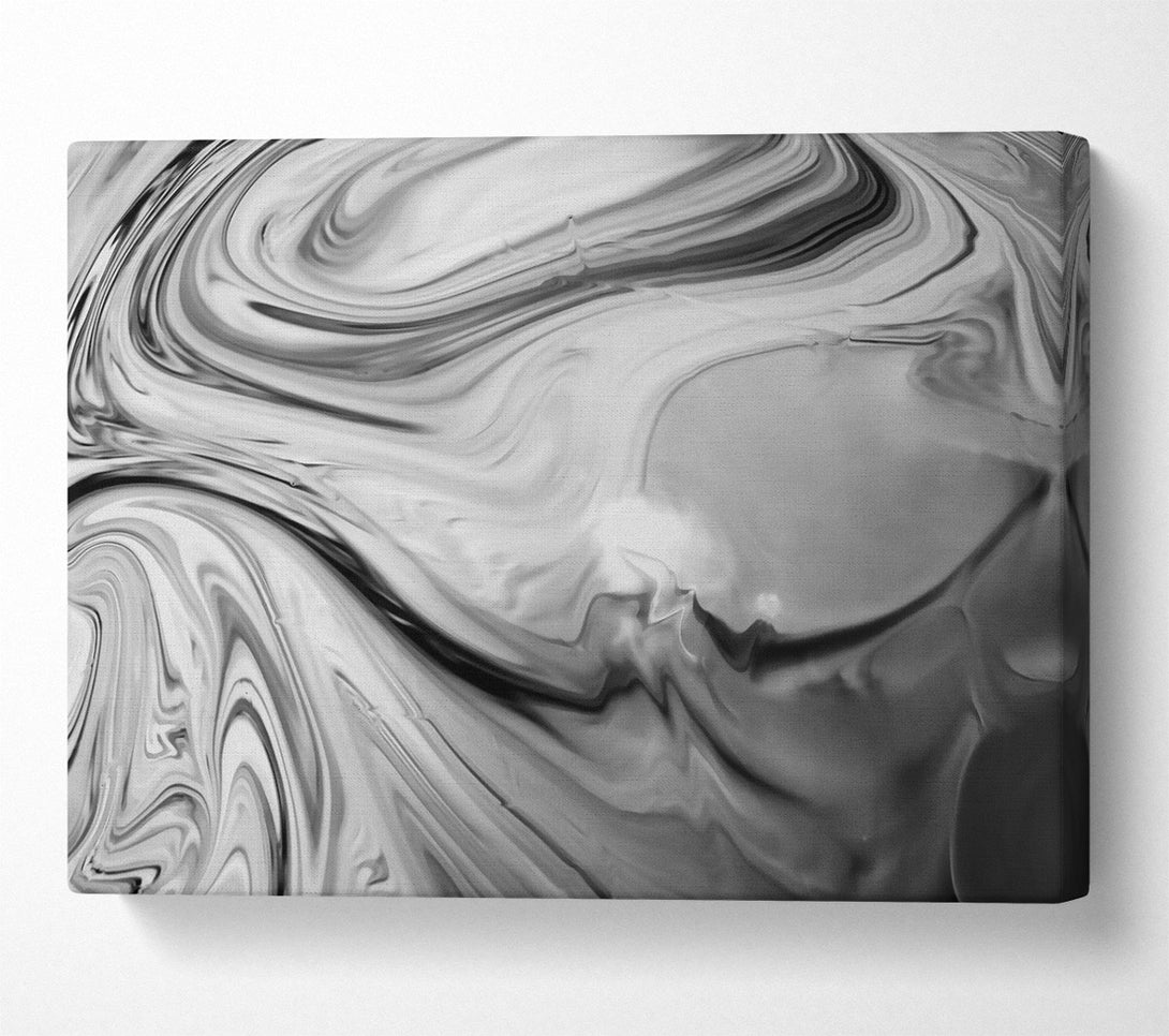  A Canvas Print of Silver Swirling Abstract Canvas Art