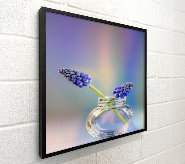 Azure Blooms In Glass