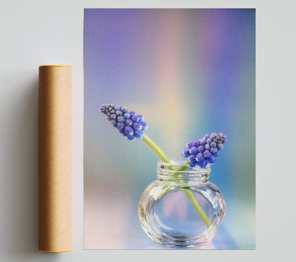 Azure Blooms In Glass Giclee Print