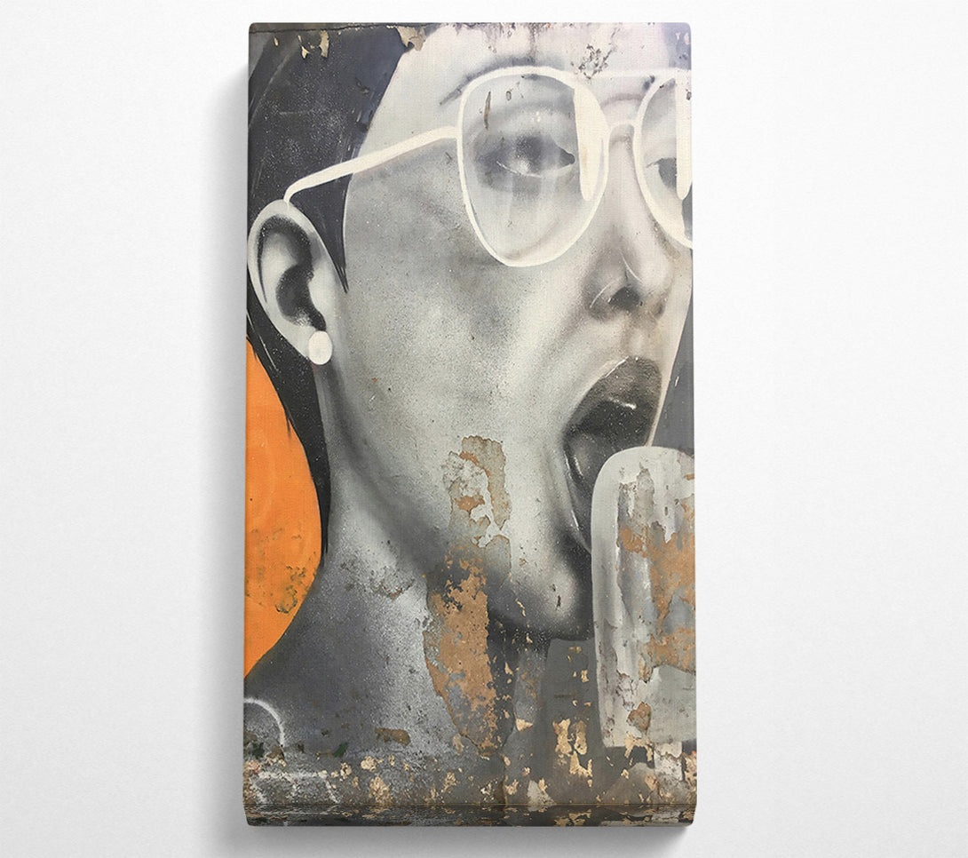  A Canvas Print of Grey Graffiti Scream Canvas Art