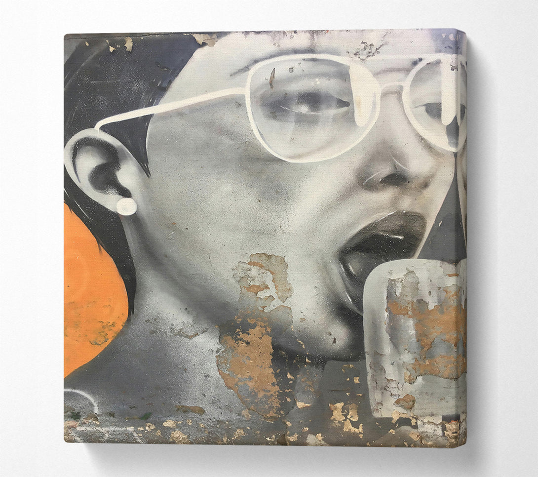  A Canvas Print of Grey Graffiti Scream Canvas Art