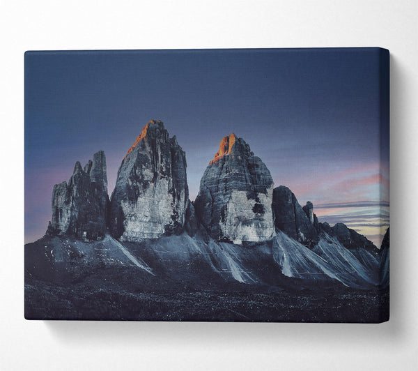 A Canvas Print of Blue Dusk Peaks Canvas Wall Art