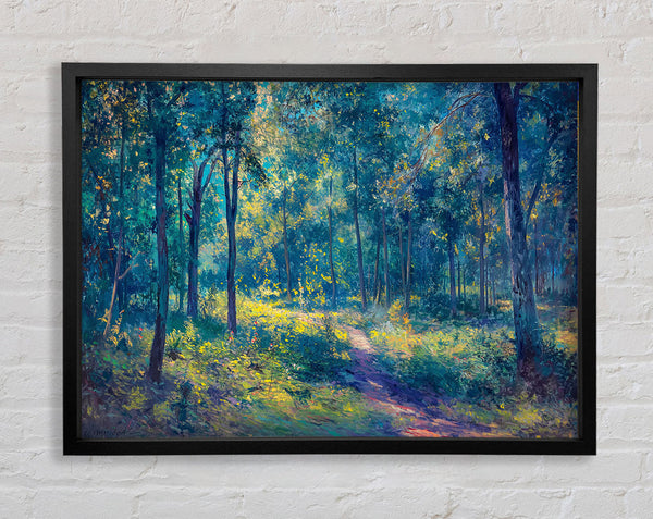 Forest Of Blues And Greens Framed Print
