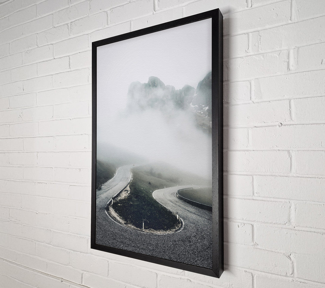  A Canvas Print of Gray Road In Fog Canvas Art
