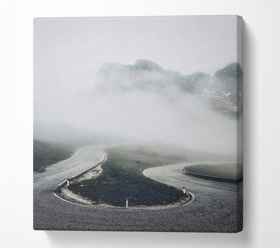 A Canvas Print of Gray Road In Fog Canvas Art