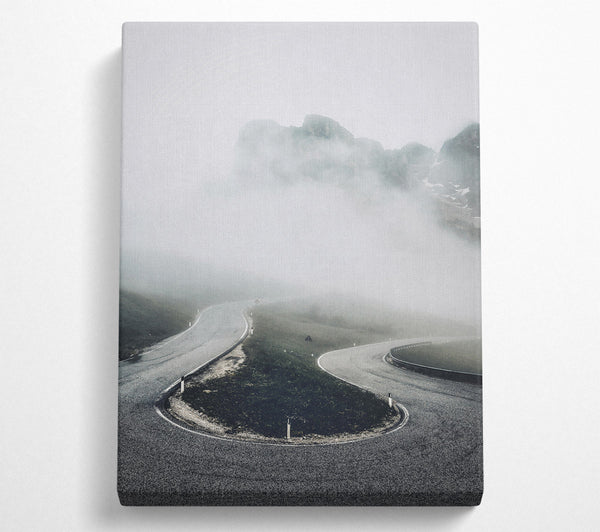  A Canvas Print of Gray Road In Fog Canvas Art