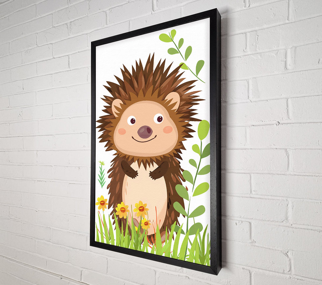  A Canvas Print of Brown Hedgehog Smiles Canvas Art
