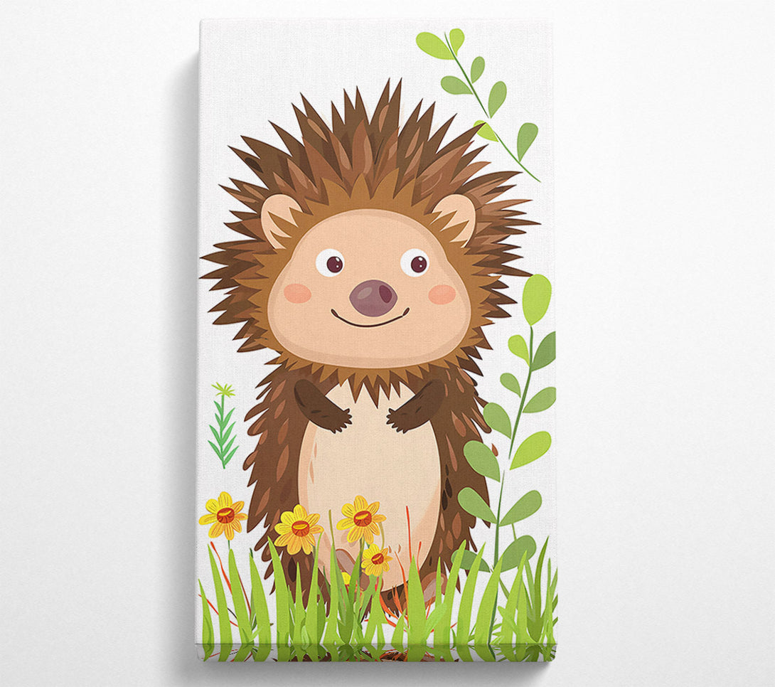  A Canvas Print of Brown Hedgehog Smiles Canvas Art