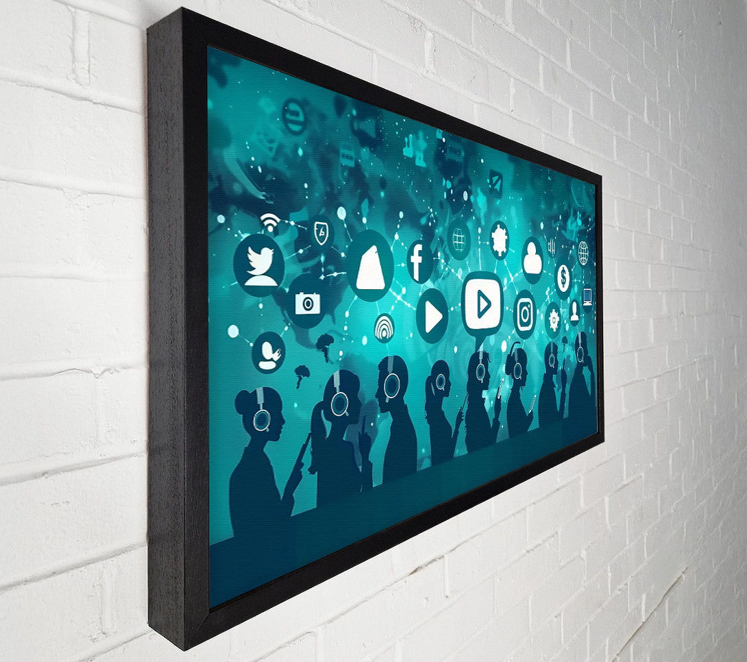  A Canvas Print of Teal Social Networkers Canvas Print