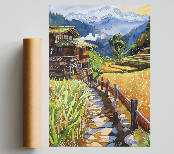 Blue Mountain Steps Print