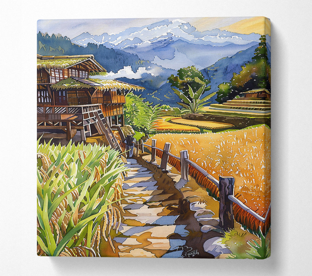  A Canvas Print of Blue Mountain Steps Canvas Wall Art