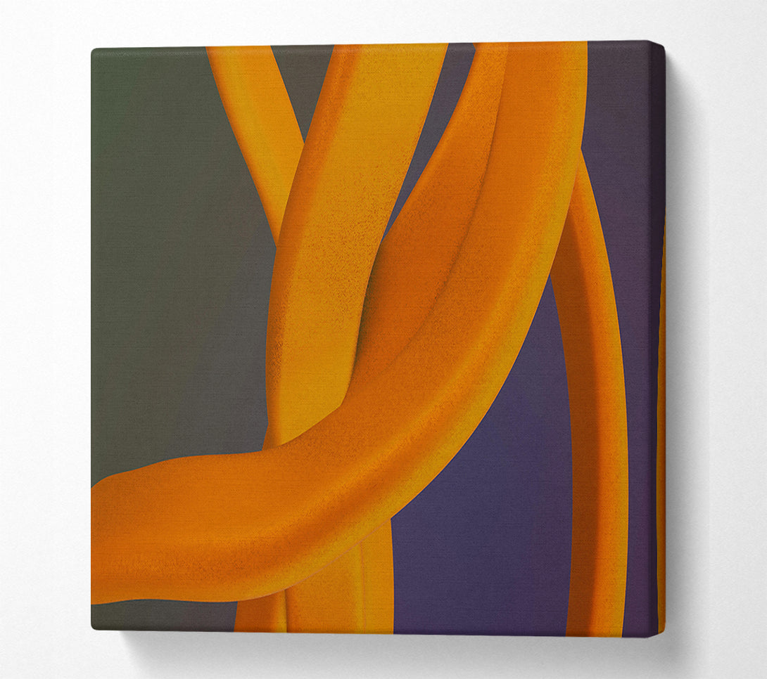  A Canvas Print of Amber Abstract Curves Canvas Print