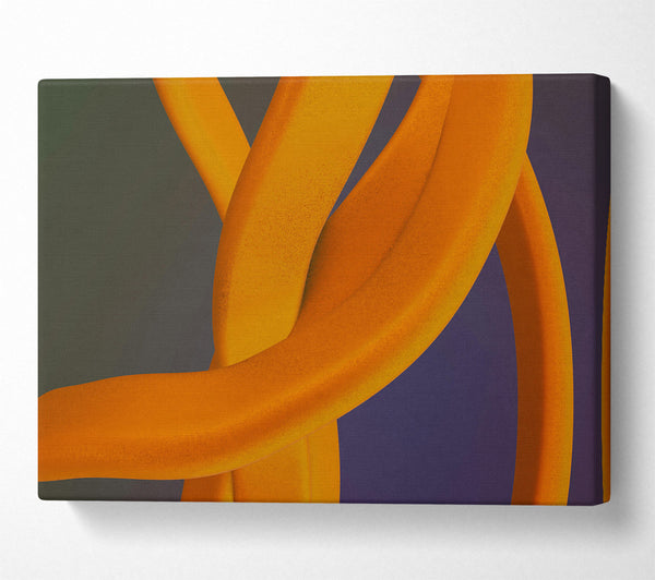  A Canvas Print of Amber Abstract Curves Canvas Print